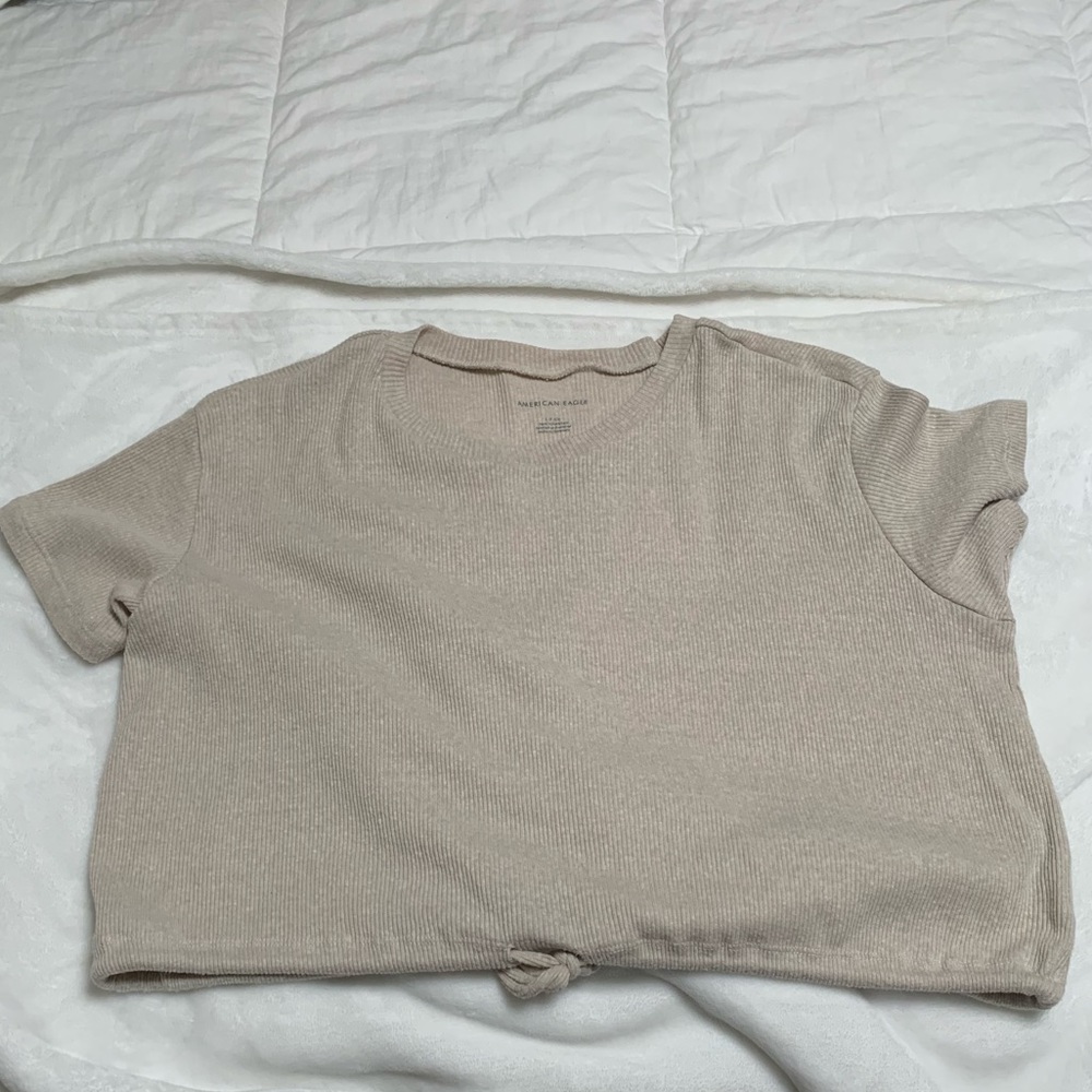 cropped tie tee shirt